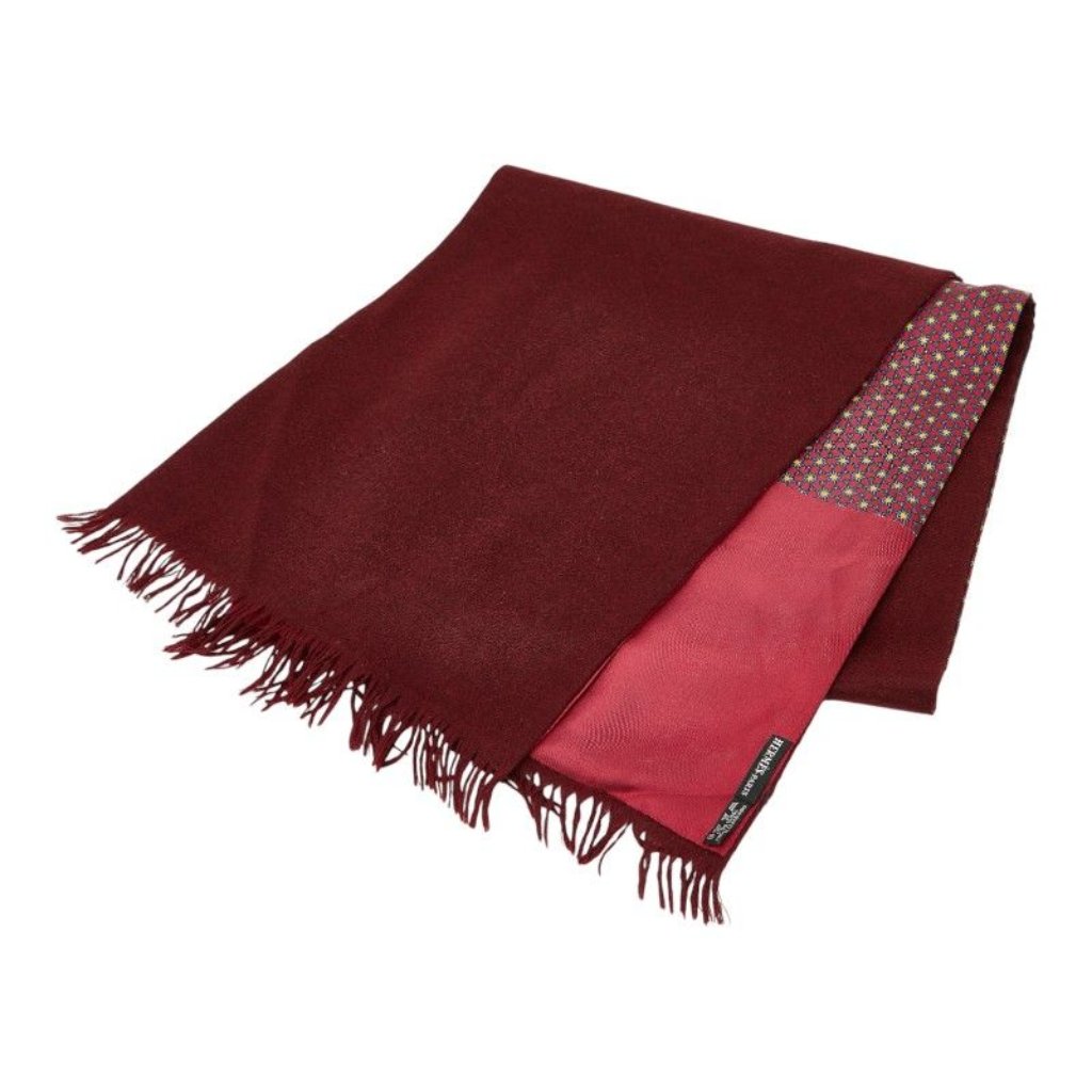 Hermes Double Face Bordeaux Wine Red Silk Cashmere